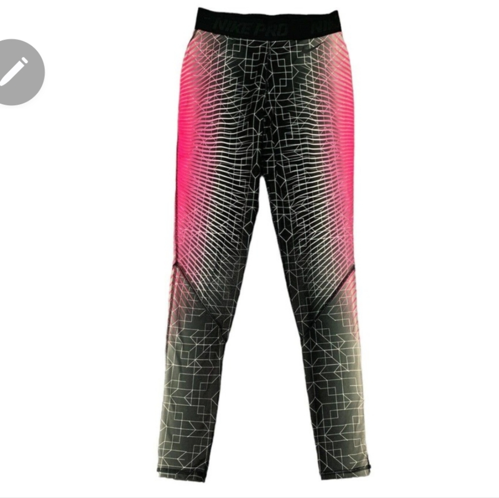 Nike Pro Leggings Womens XS Extra Small Gray Dri Fit Ankle Stretch Pull On Pants